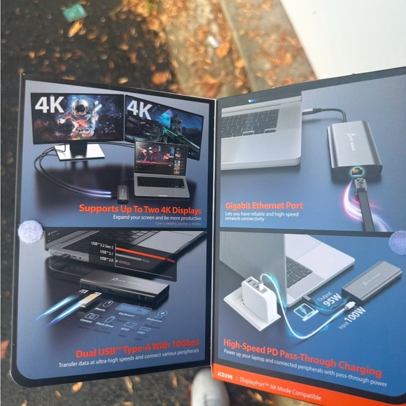 NWT!! j5create USB-C Dual 4K HDMI 10Gbps Mini Dock (2.24x5.8in and 4oz) 100W, JC - Picture 4 of 4